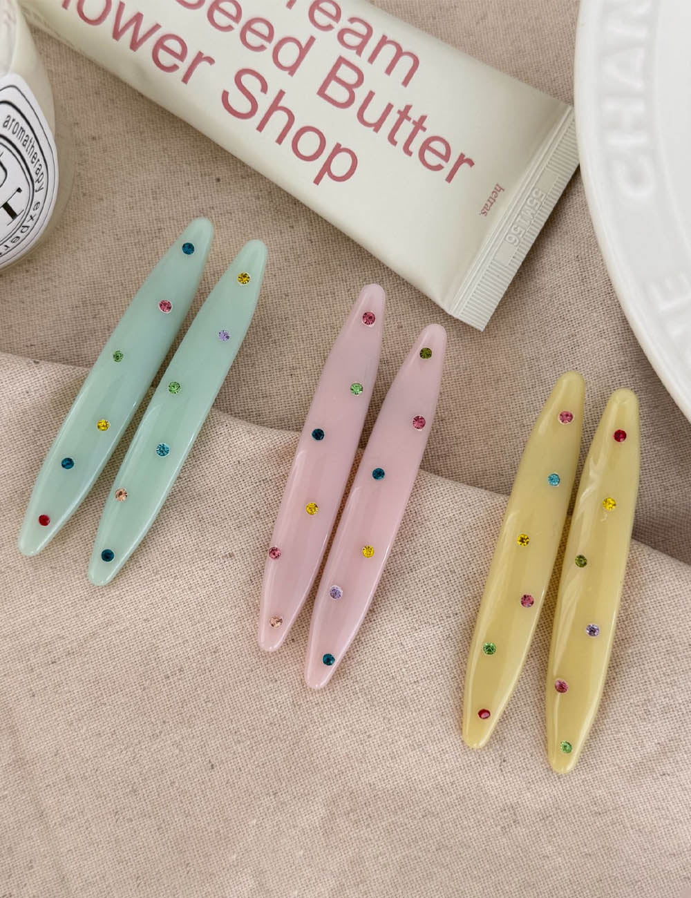 Sweet Colorful Rhinestones Duckbill Hair Clip MK2PM6W6HCP05