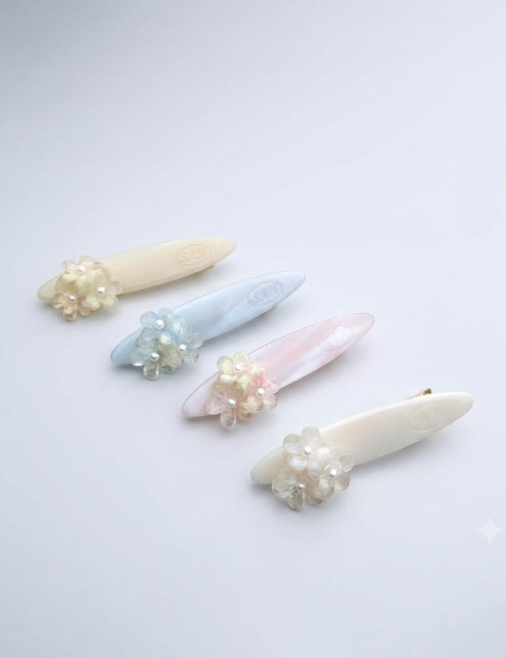 Sweet 3D Flower Pearl Duckbill Hair Clip MK2PM6W6HCP03