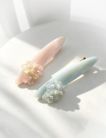 Sweet 3D Flower Pearl Duckbill Hair Clip MK2PM6W6HCP03