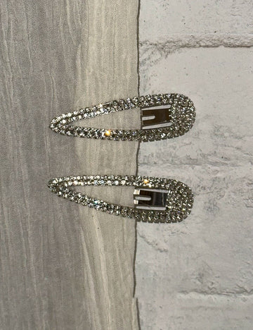 Stylish Oval Rhinestones Snap Hair Clip 8AS6HCP379L