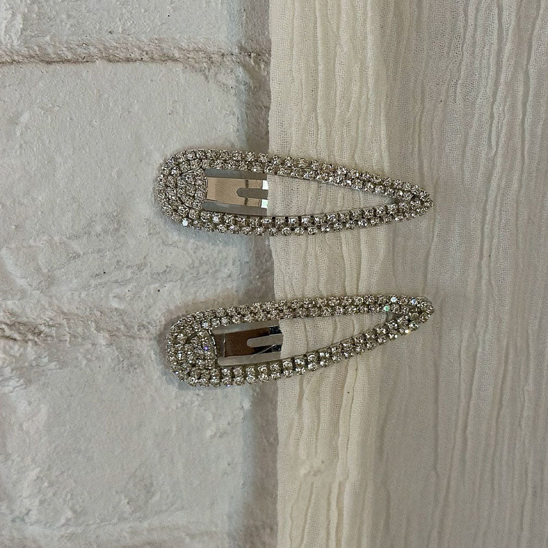Stylish Oval Rhinestones Snap Hair Clip 8AS6HCP379L