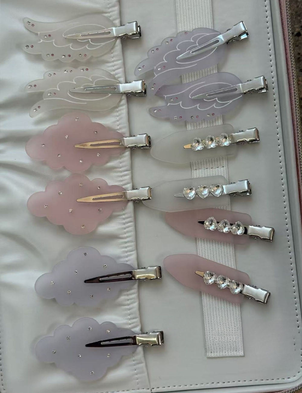 Creative Matte Cloud Rhinestones Acetate Hair Clip 8AS6HCP382L