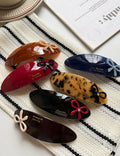 Retro Oval Bowknot Acetate Curved  Hair Clip 8AS6HCP387L
