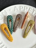 Vintage Polka Dots Hollow Acetate Hair Clip 8AS6HCP396L