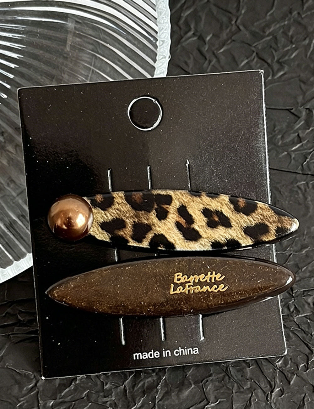 Retro Oval Leopard Pattern Duckbill Hair Clip 8AS6HCP397L