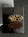 Retro Oval Leopard Pattern Duckbill Hair Clip 8AS6HCP397L