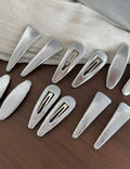 Minimalist Solid Color Oval Snap Hair Clip 8AS6HCP399L