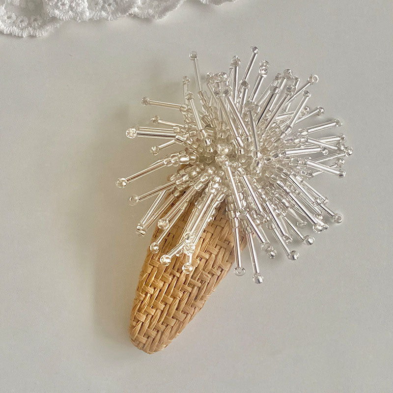 Elegant Fireworks Beaded Starburst Hair Clip 8AS6HCP509L