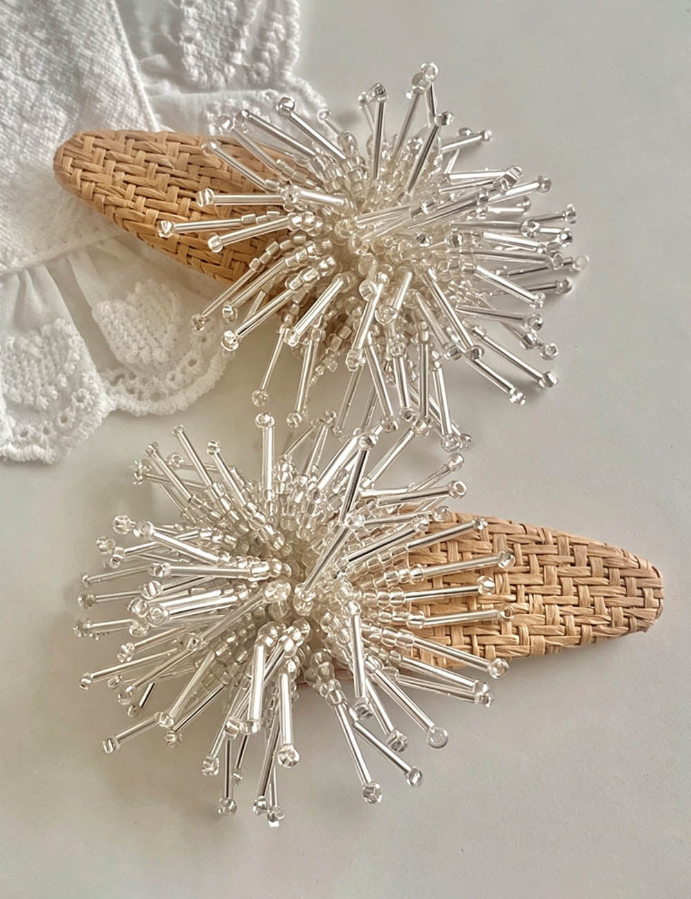Elegant Fireworks Beaded Starburst Hair Clip 8AS6HCP509L