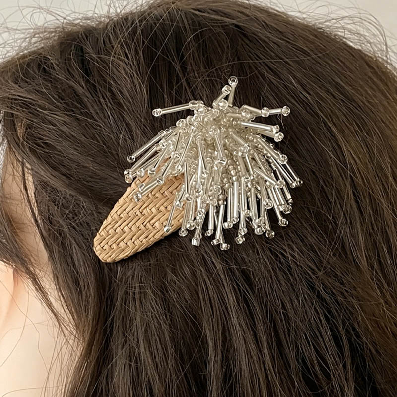 Elegant Fireworks Beaded Starburst Hair Clip 8AS6HCP509L