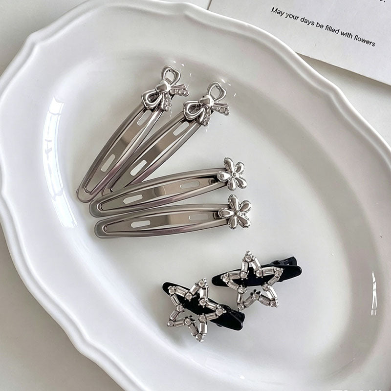 Sweet Bowknot Flower Hollow Side Hair Clip 8AS6HCP510L