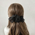 Elegant Polka Dots Rose Flower Hair Barrette 8AS6HCP511L
