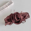 Elegant Polka Dots Rose Flower Hair Barrette 8AS6HCP511L