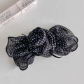 Elegant Polka Dots Rose Flower Hair Barrette 8AS6HCP511L
