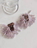 Fashion Purple Crystal Beaded Tassel Hair Claw 8AS6HCP512L