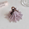 Fashion Purple Crystal Beaded Tassel Hair Claw 8AS6HCP512L