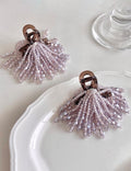 Fashion Purple Crystal Beaded Tassel Hair Claw 8AS6HCP512L