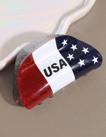 Trendy American Flag Hat Shape Lightweight Hair Clip 8AS6HCP61T