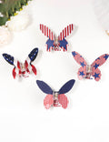 Vintage Star USA Flag Print Butterfly Hair Clip 8AS6HCP63T