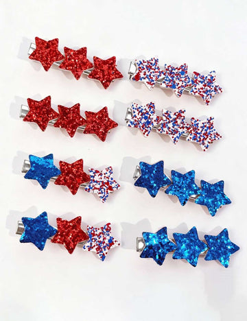 Retro Sequin Star Duckbill Barrette Hair Clip 8AS6HCP64T
