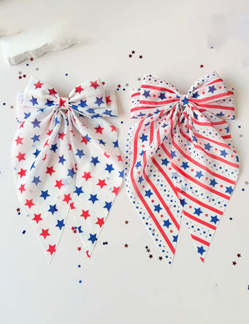 Cute Star Print Color Block Bowknot Hair Tie 8AS6HCP68T
