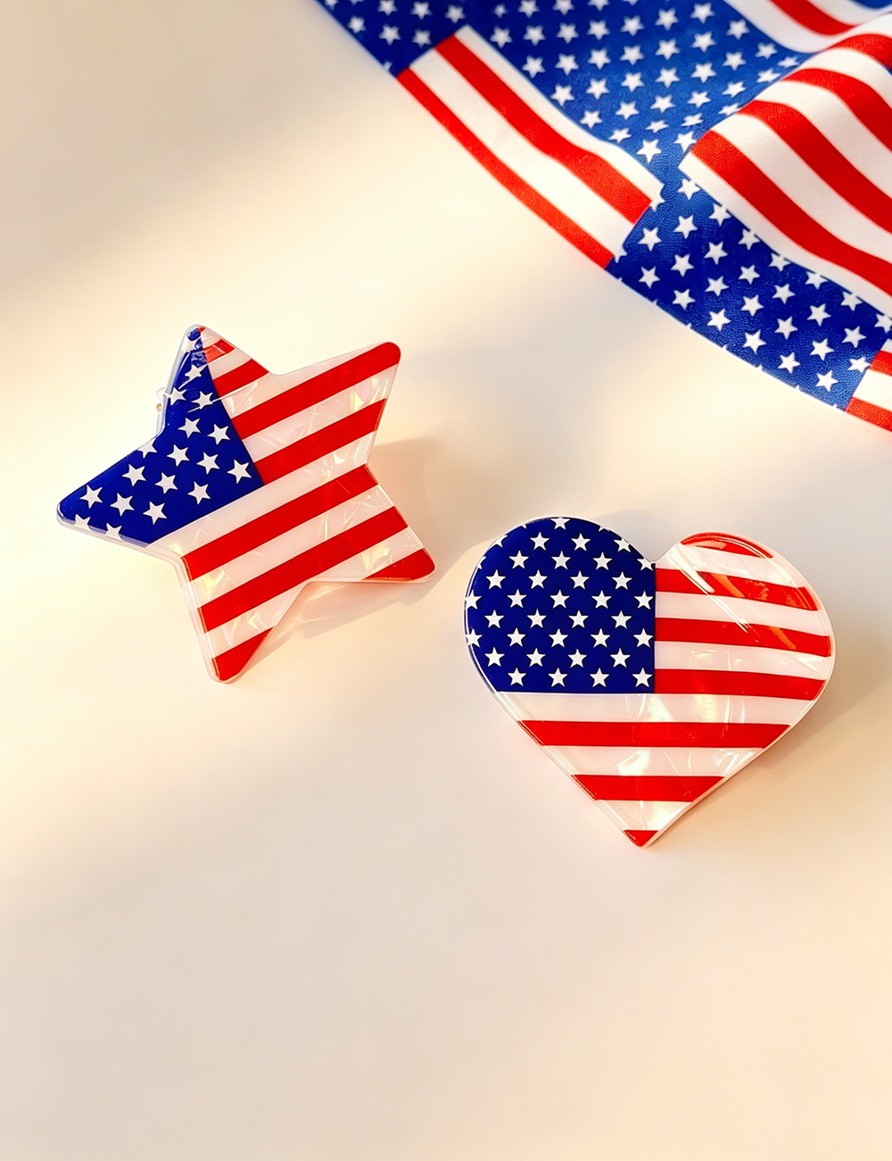 Exquisite American Flag Star Shape Hair Clips 8AS6HCP70L
