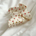 Cute Solid Color Strawberry Cat Print Hair Clip 8AS6HCP93L