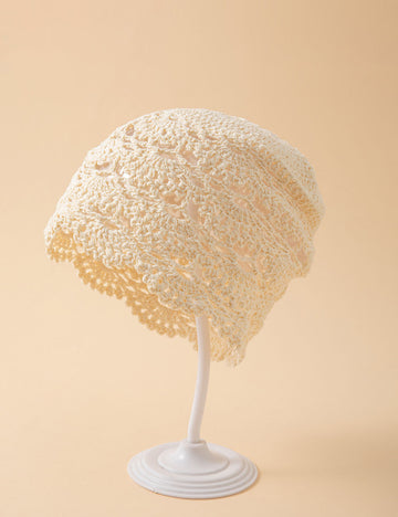 Handmade Solid Color Hollow Out Beanie Cap 8BK6HAT200T
