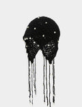 Boho Pearl Tassel Hollow Out Knit Beanie Cap 8BK6HAT203T