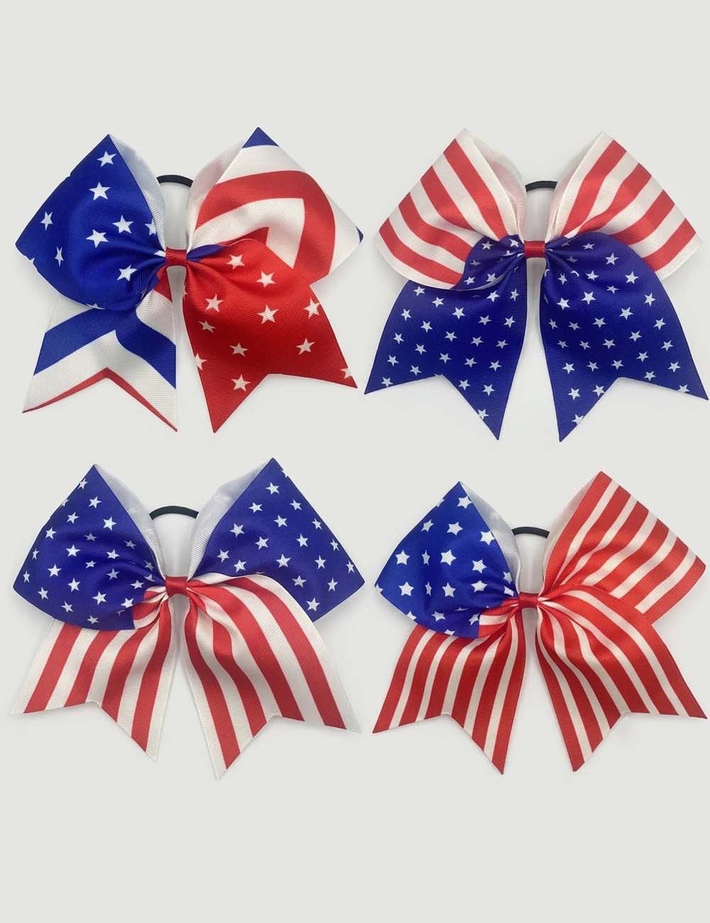 Trendy American Flag Pattern Thin Stretchy Hair Tie 8BK6HSR20T