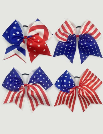 Trendy American Flag Pattern Thin Stretchy Hair Tie 8BK6HSR20T