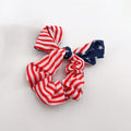 Cute Red Striped Bowknot Scrunchies Hair Tie 8BK6HSR22L