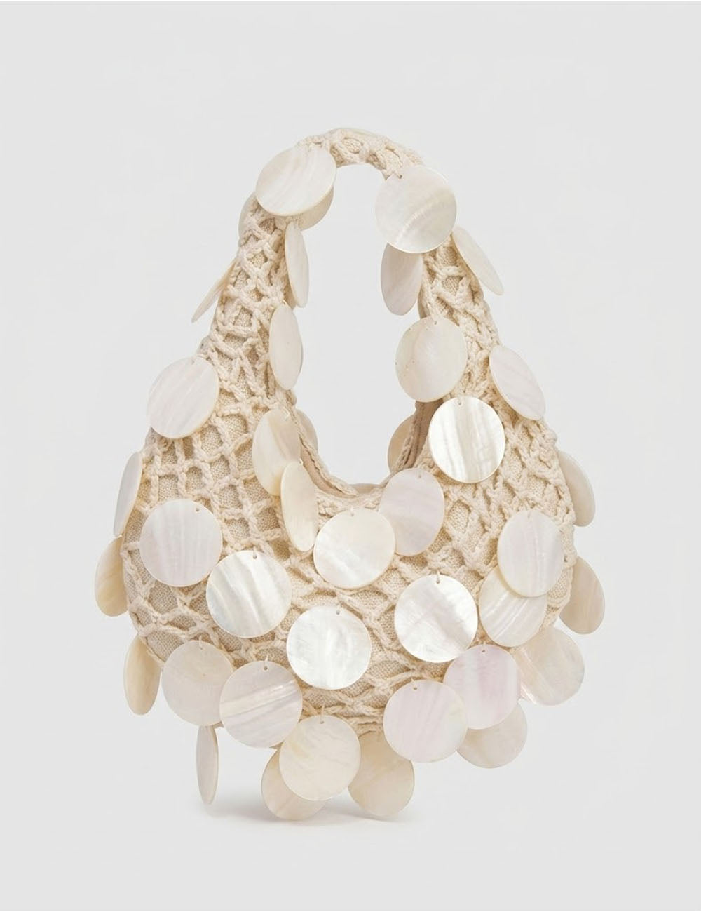 Trendy Hollow Woven Round Shell Beach Handbag 8BW6BBG411