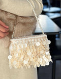 Luxury Handmade Shell Pearl Chain Square Evening Bag 8BW6BBG440