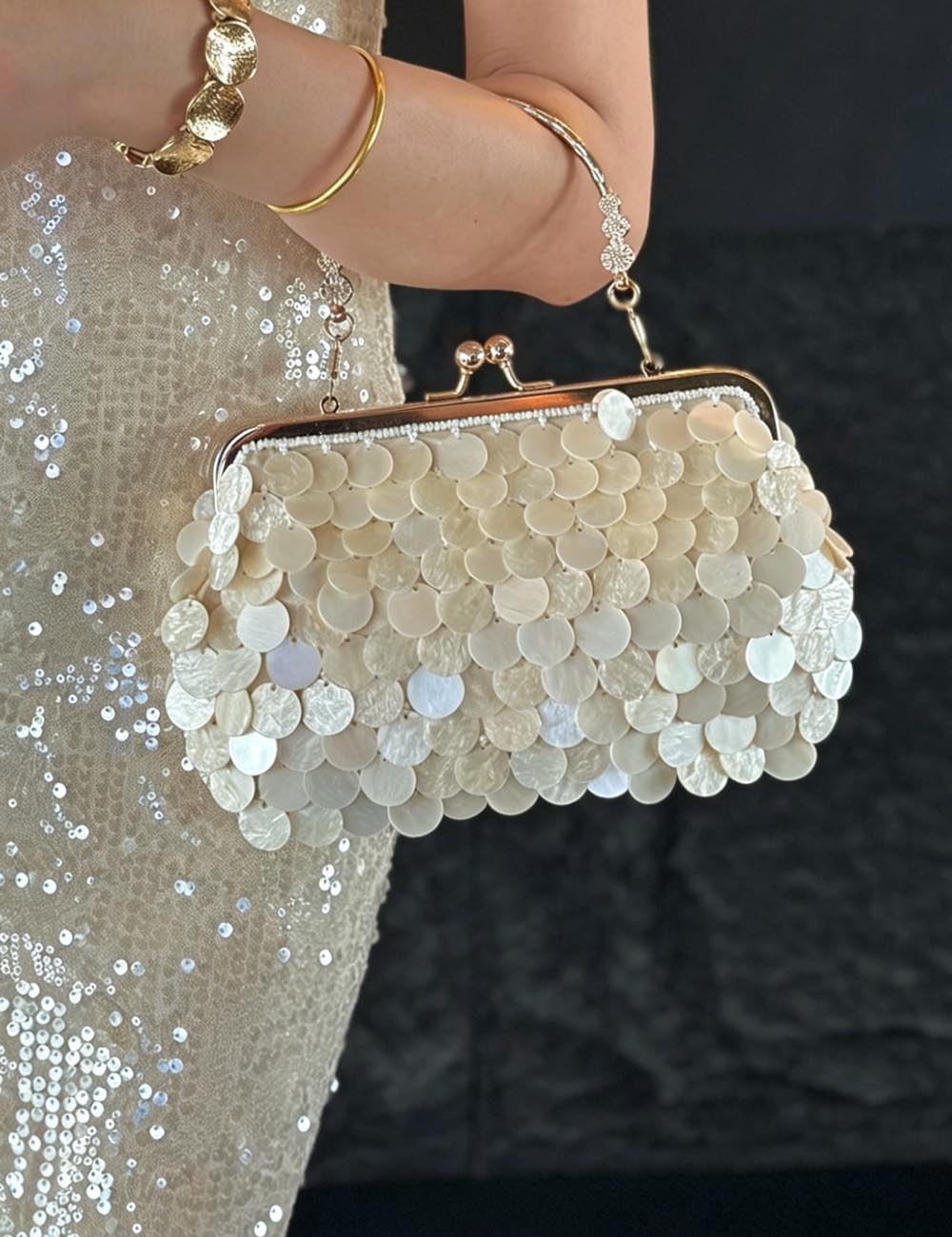 French Style Shell Square Handbag Evening Bag 8BW6BBG416