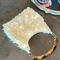 Trendy Shell Bamboo Handle Evening Handbag Bag 8BW6BBG417