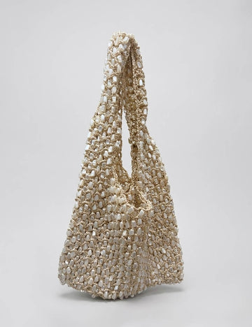 Casual Handmade Woven Hollow Beaded Shoulder Bag 8BW6BBG420