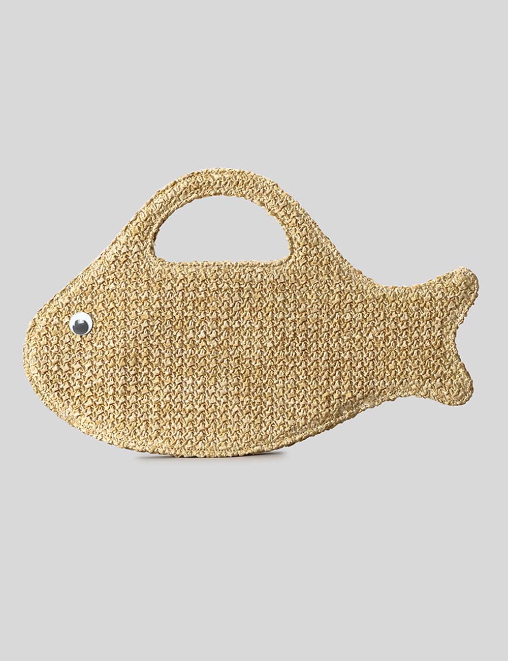 Funny Fish Shape Straw Hand-Woven Handbag 8BW6BBG425T