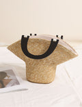 Unique Handmade Woven Hat-Shape Beach Handbag 8BW6BBG427T