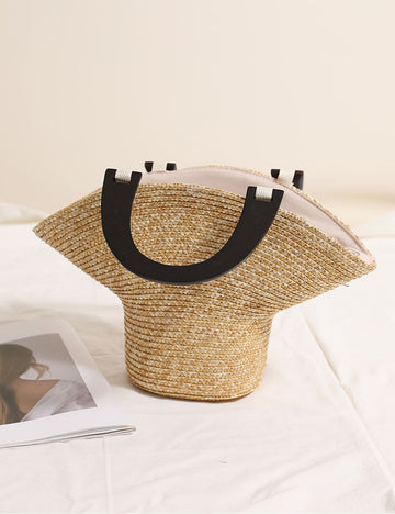Unique Handmade Woven Hat-Shape Beach Handbag 8BW6BBG427T