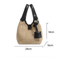 Trendy Beach Straw Woven Crossbody Bucket Bag 8BW6BBG428T