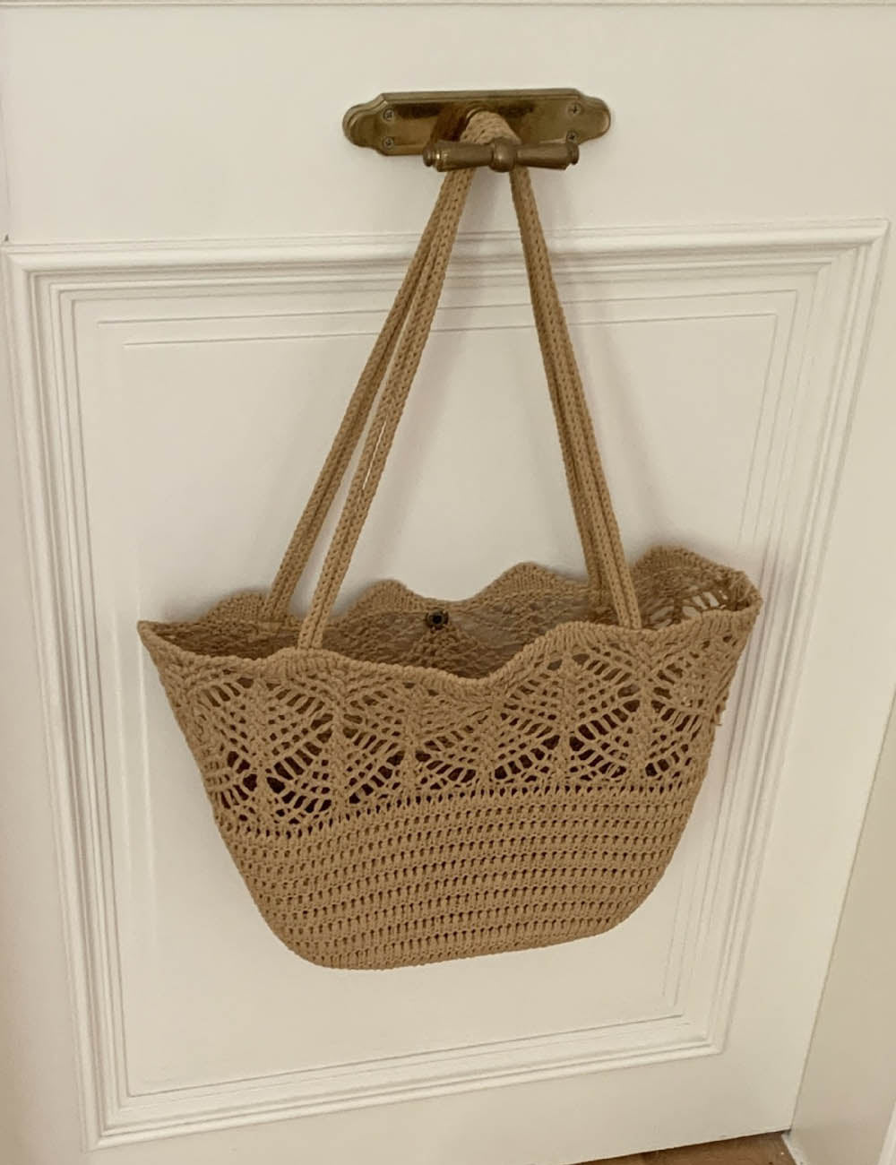 Simple Hollow Out Knit Beach Shoulder Bag 8BW6BBG430T