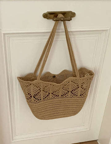 Simple Hollow Out Knit Beach Shoulder Bag 8BW6BBG430T