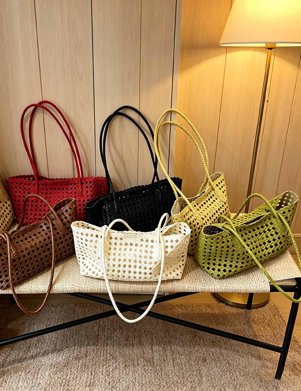 Minimalist Hollow Out Woven Beach Shoulder Bag 8PU6BBG431T