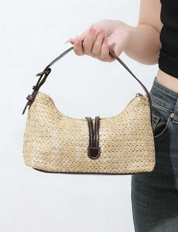 Casual Solid Color Versatile Beach Handbag 8PU6BBG432T