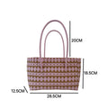 Trendy Hand-Woven Color Contrast Beach Handbag 8PU6BBG433T