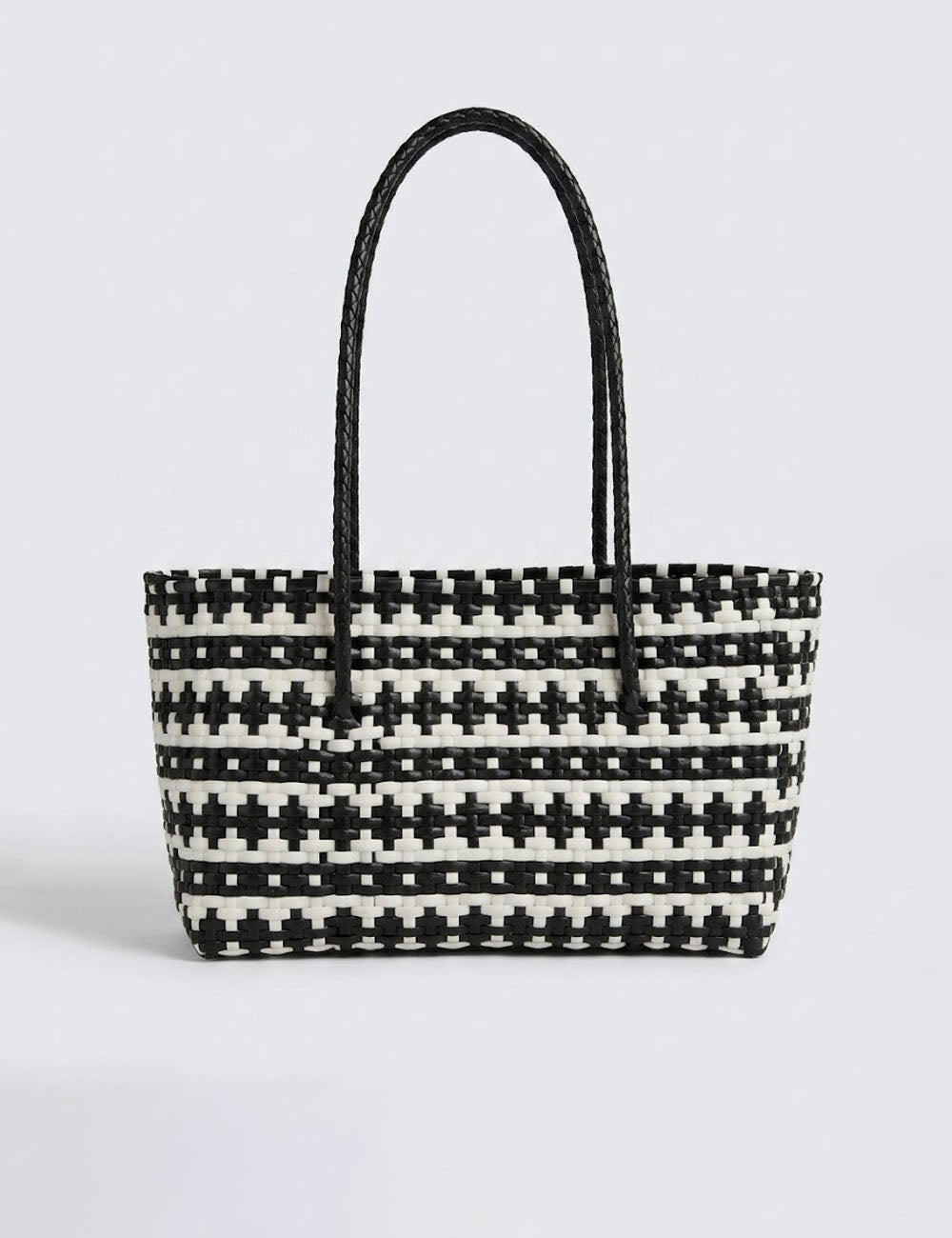 Trendy Hand-Woven Color Contrast Beach Handbag 8PU6BBG435T