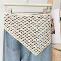 Trendy Solic Color Lace Hollow Triganle Hip Scarf 6W1SL16