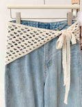 Trendy Solic Color Lace Hollow Triganle Hip Scarf 6W1SL16