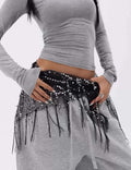 Colorful Beely Dance Sequin Tassel Triangle Hip Scarf 6W1SL18